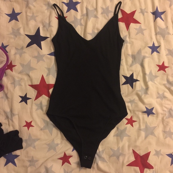 Black Ribbed Bodysuit - Picture 2 of 3